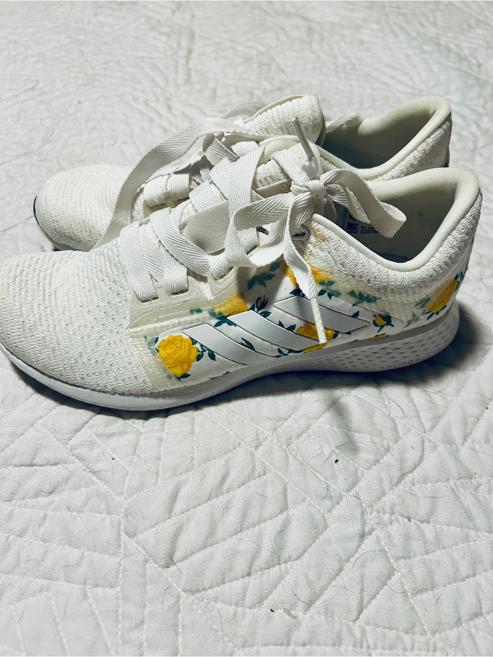 Adidas Edge Lux 4 Running Shoes With Yellow Floral Pattern